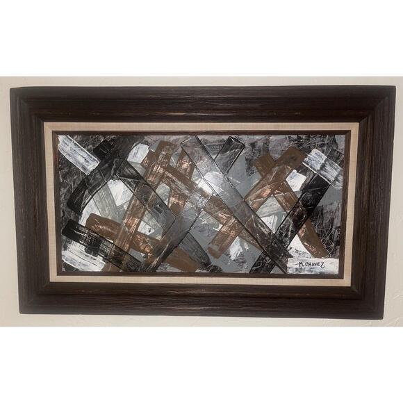 M. CHAVEZ Abstract Oil Painting Orig Latin Street Art - Picture 1 of 9